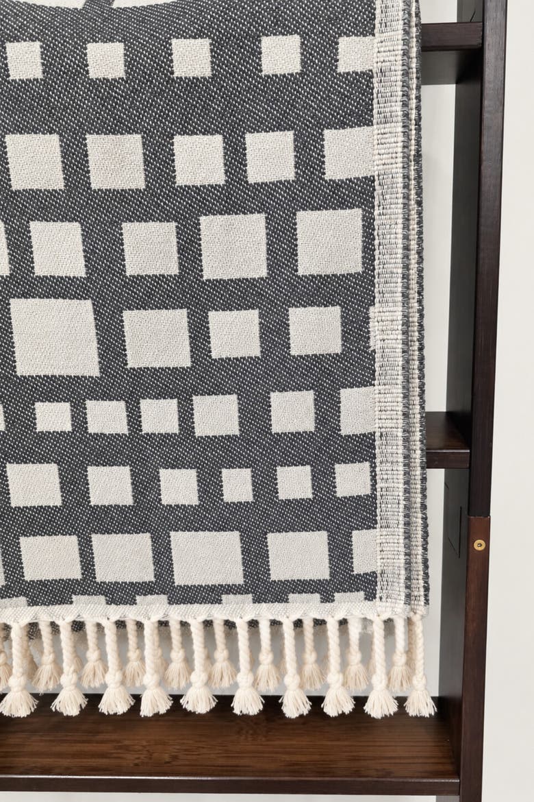 Cubist Reversible Organic Cotton Throw Blanket, Alternate, color, Grey