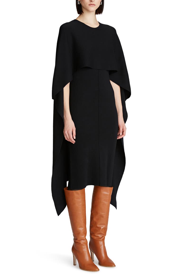 Amal Merino Wool Sweater Dress, Alternate, color, BLACK