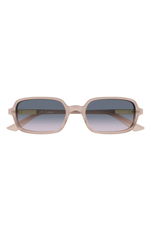 53mm Gradient Rectangular Sunglasses