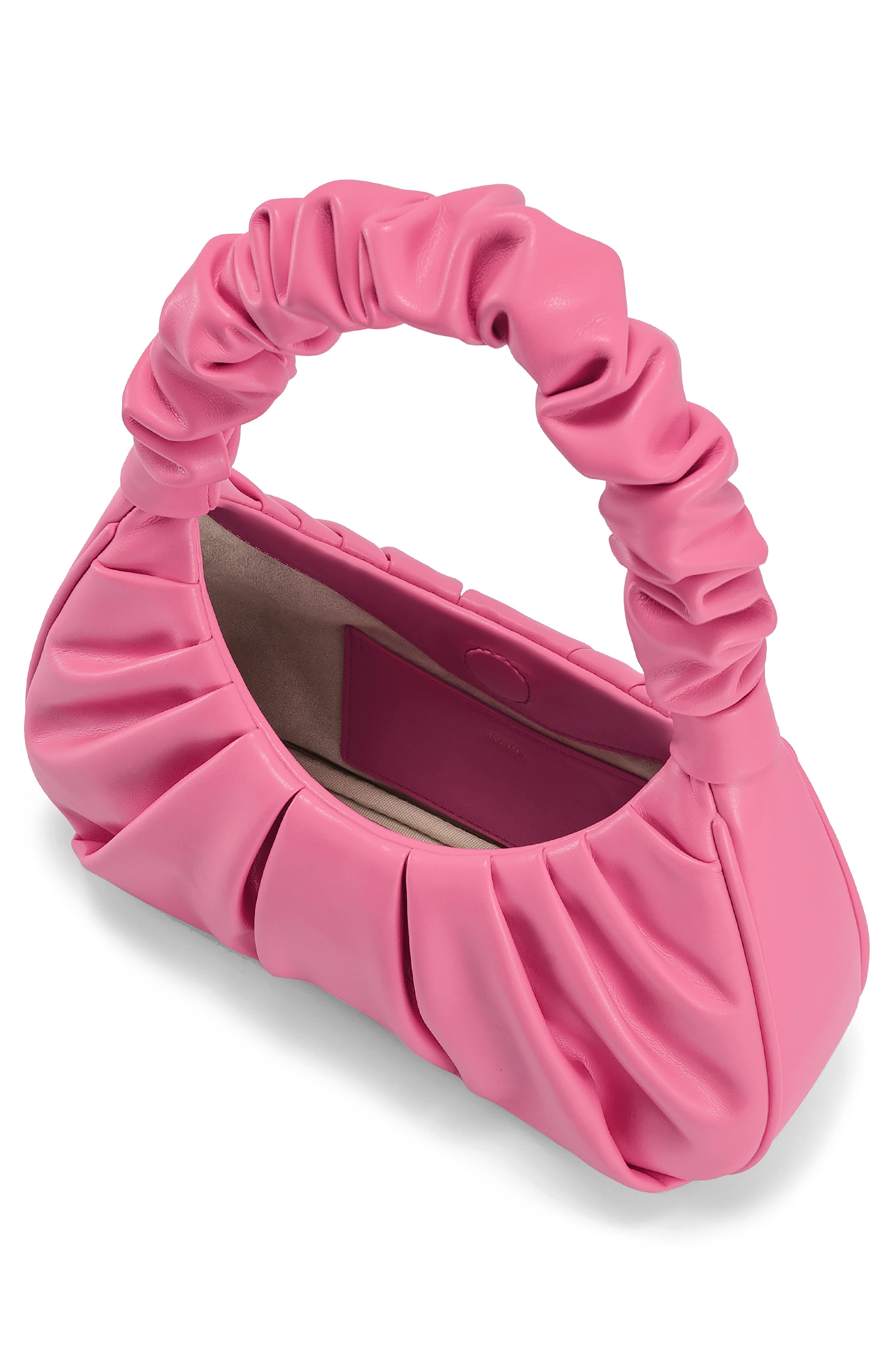Gabbi Ruched Faux Leather Hobo, Alternate, color, PINK