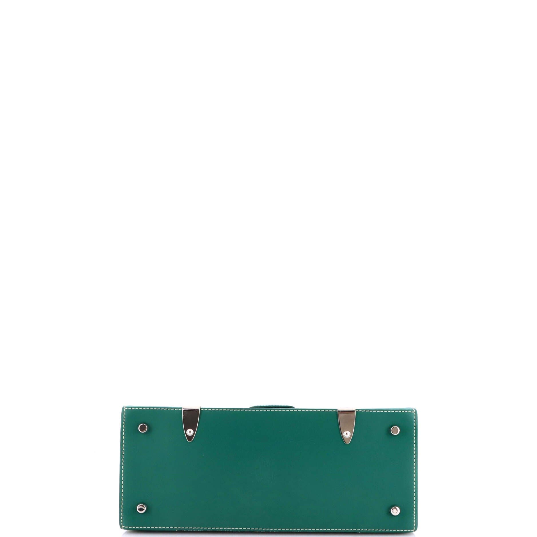 Pre-Owned Goyard Saigon Top Handle Bag Coated Canvas with Leather PM, Alternate, color, Green