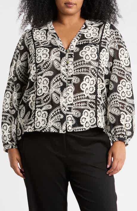 Eyelet Buttoned Top