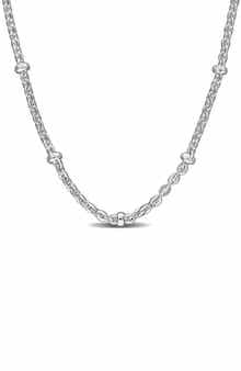 Saturno Bead Station Necklace, 2.1mm