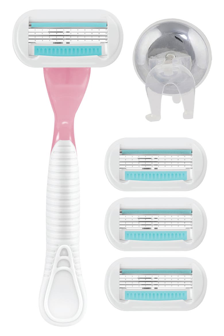 R3 Blade Razor with 4 Cartridges & Neck, Main, color, NONE