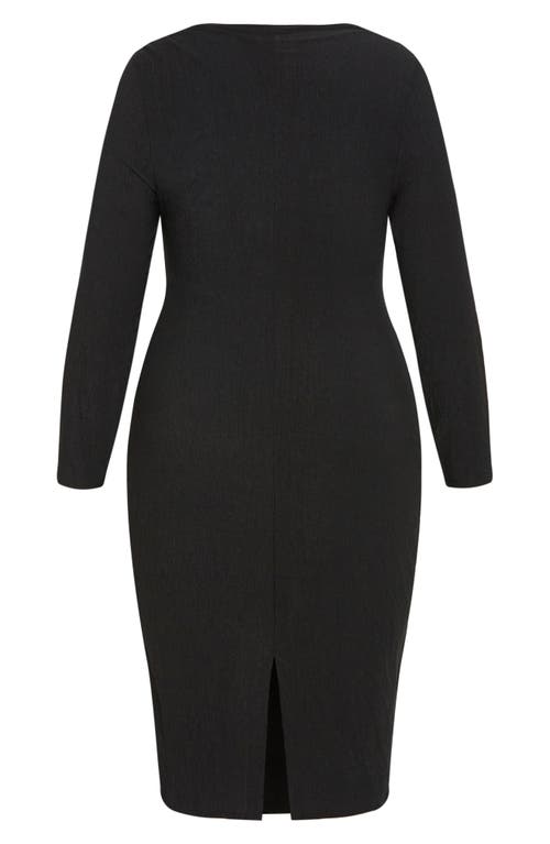Shop City Chic Jojo Long Sleeve Midi Dress In Black