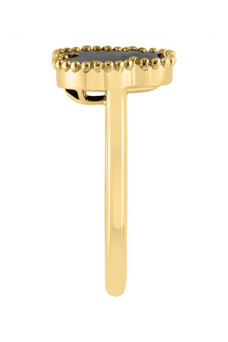 14K Yellow Gold Onyx Butterfly Ring, Alternate, color, BLACK