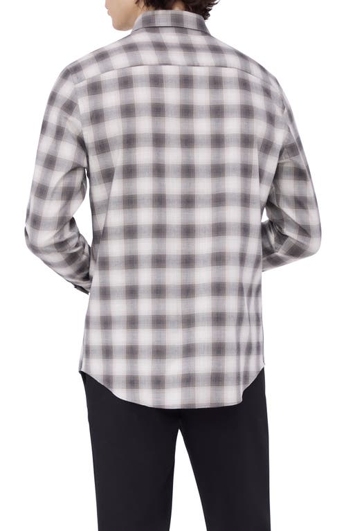 Bugatchi Julian Shaped Fit Stretch Print Button-up Shirt In Anthracite