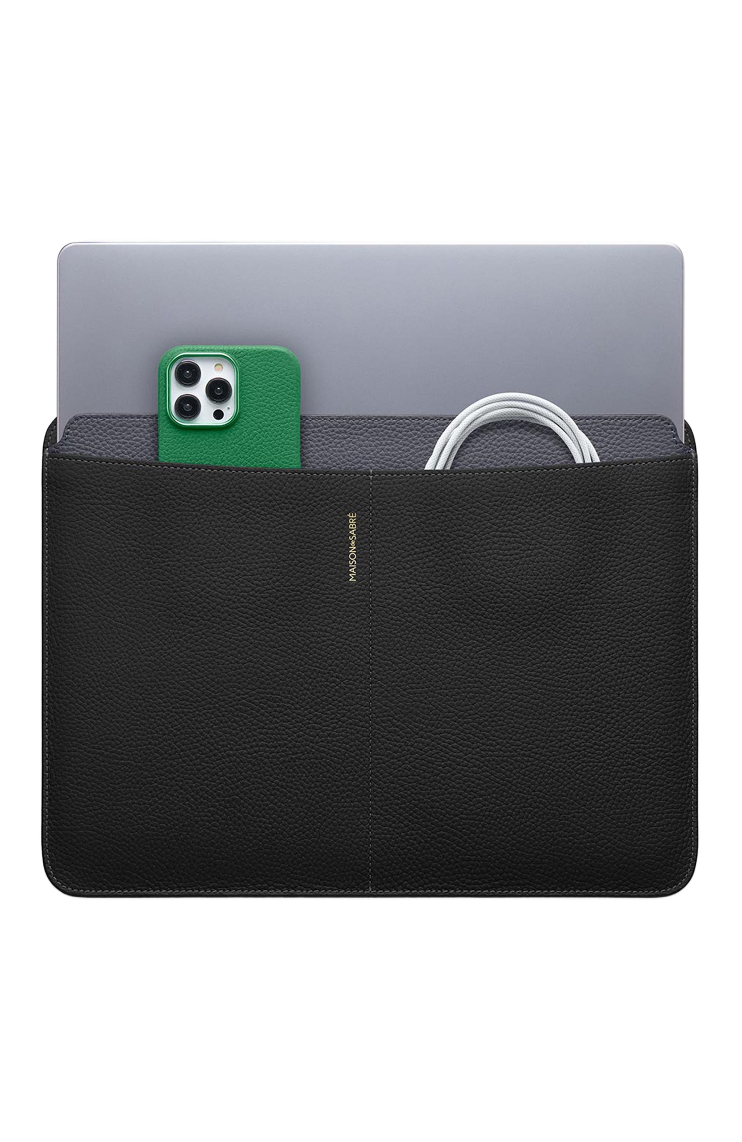 MAISON de SABRÉ Leather Laptop Sleeve, Alternate, color, 