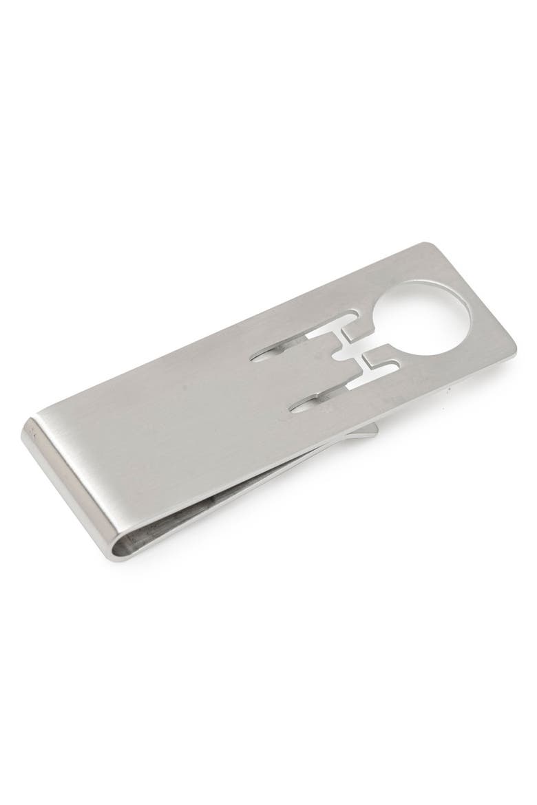Cutout Enterprise Money Clip, Alternate, color, SILVER