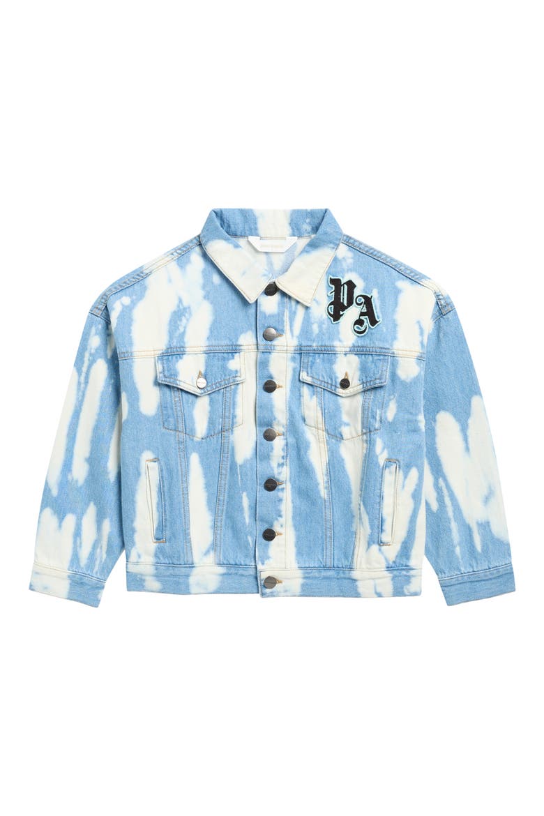 PA Patch Bleached Denim Jacket, Main, color, BLUE/ SKY BLUE