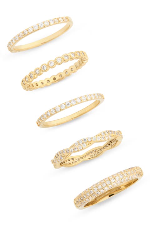 Set of 5 CZ Stackable Rings