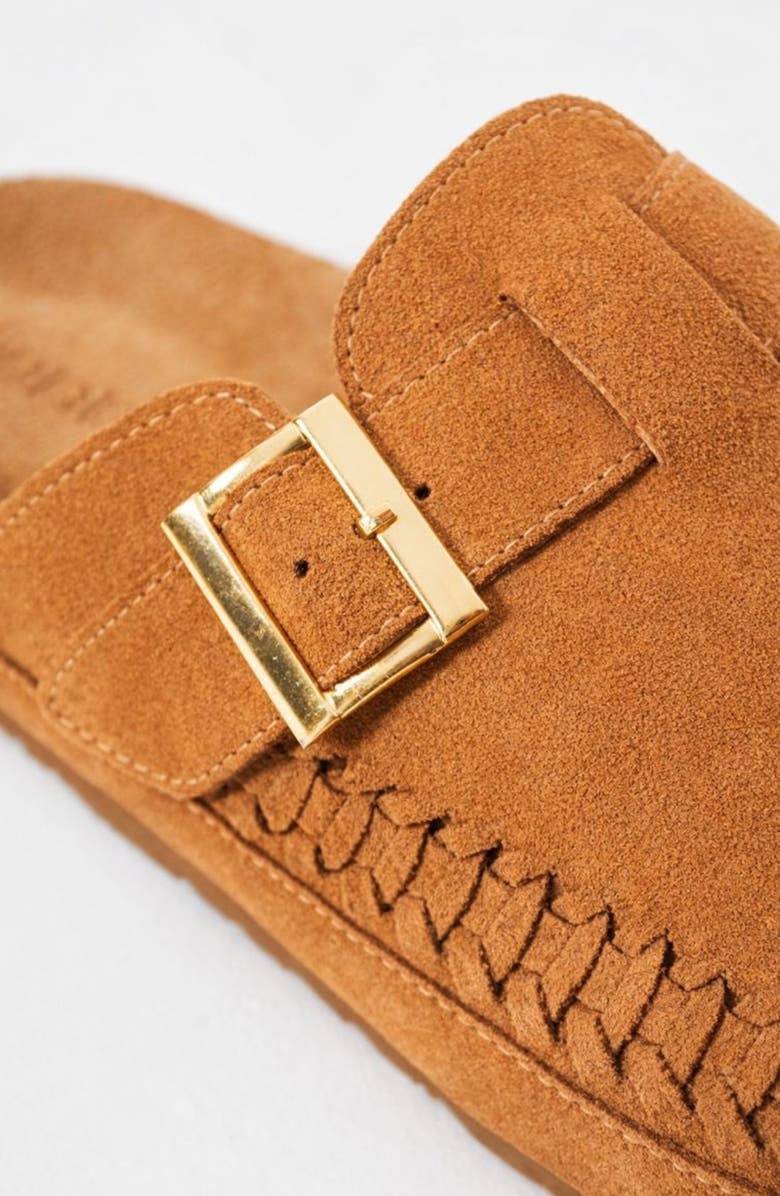 Jelavu Gina Whipstitch Suede Clog, Alternate, color, Cognac