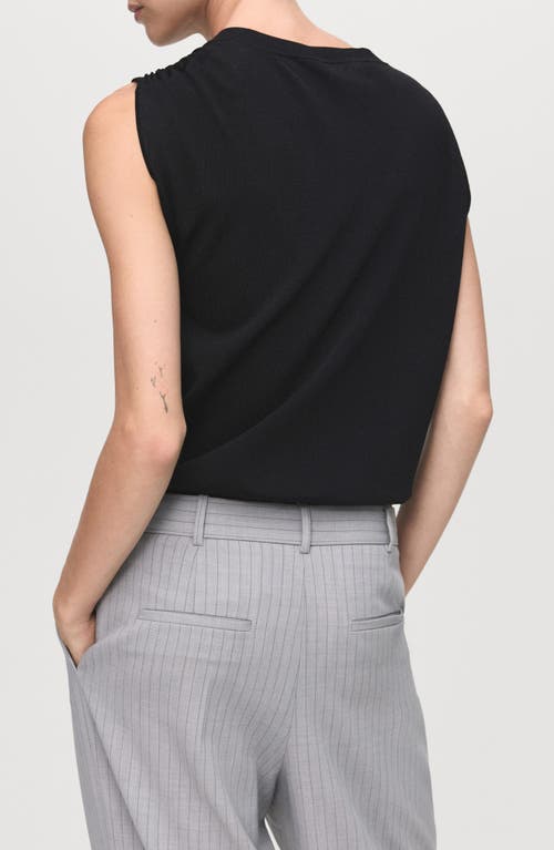 Mango Buckle Detail Asymmetric Sweater In Black
