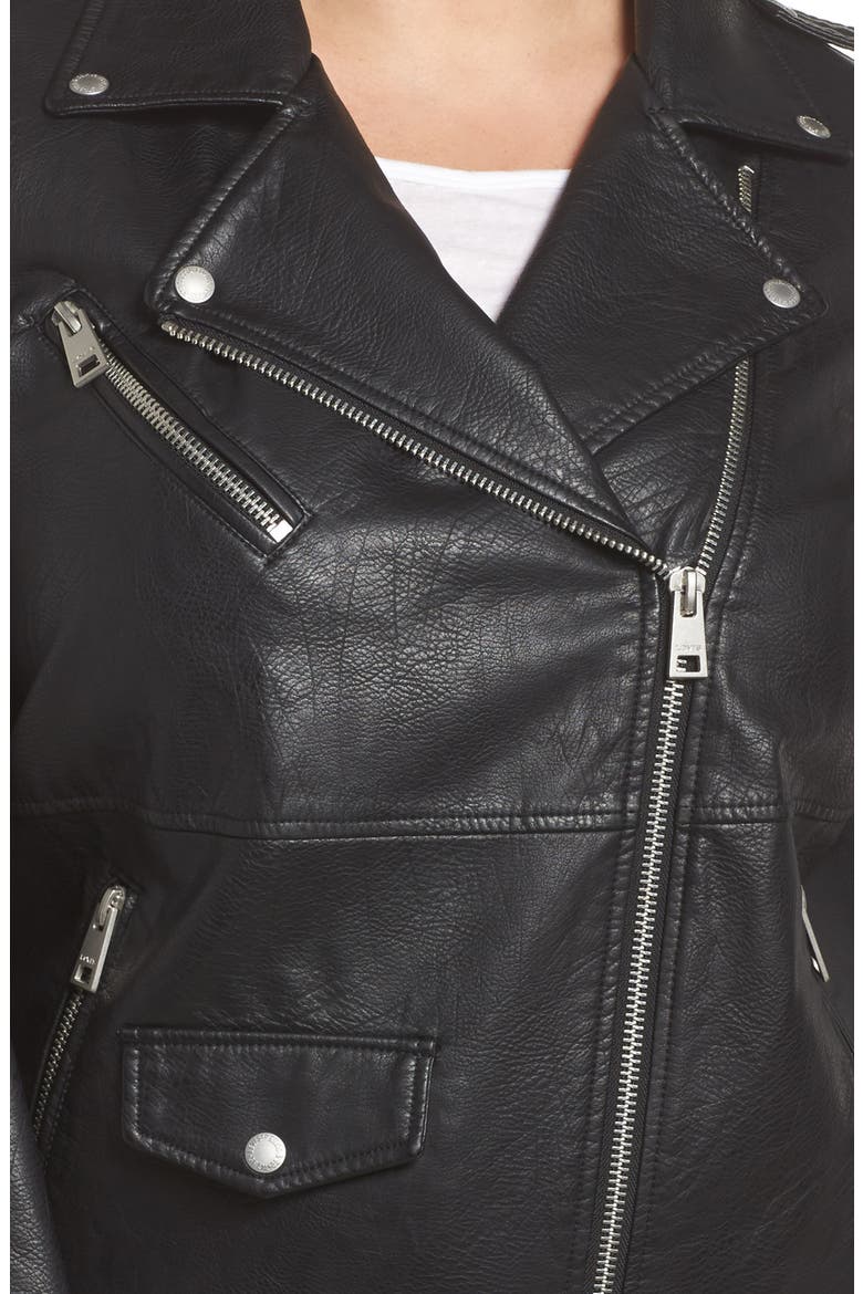 Levi's® Oversize Faux Leather Moto Jacket, Alternate, color, BLACK