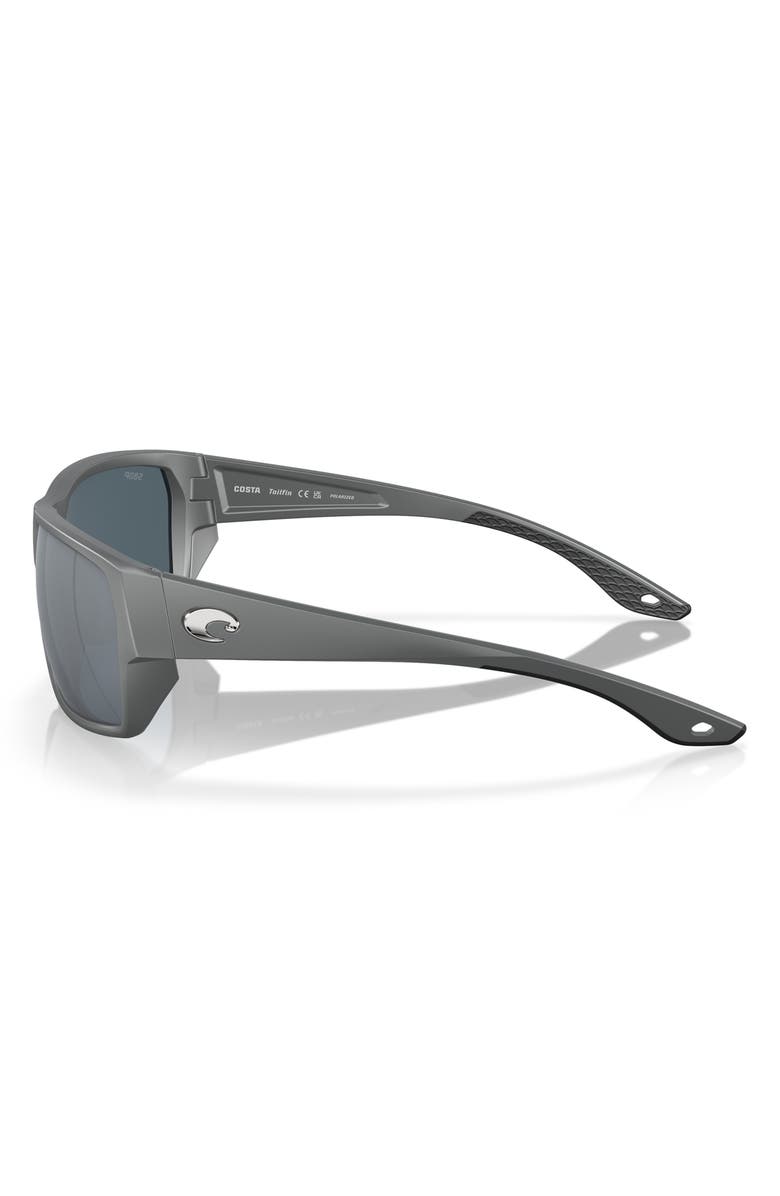 Costa Del Mar Tailfin 60mm Polarized Rectangular Sunglasses, Alternate, color, Matte Gray/ Gray Silver 580P