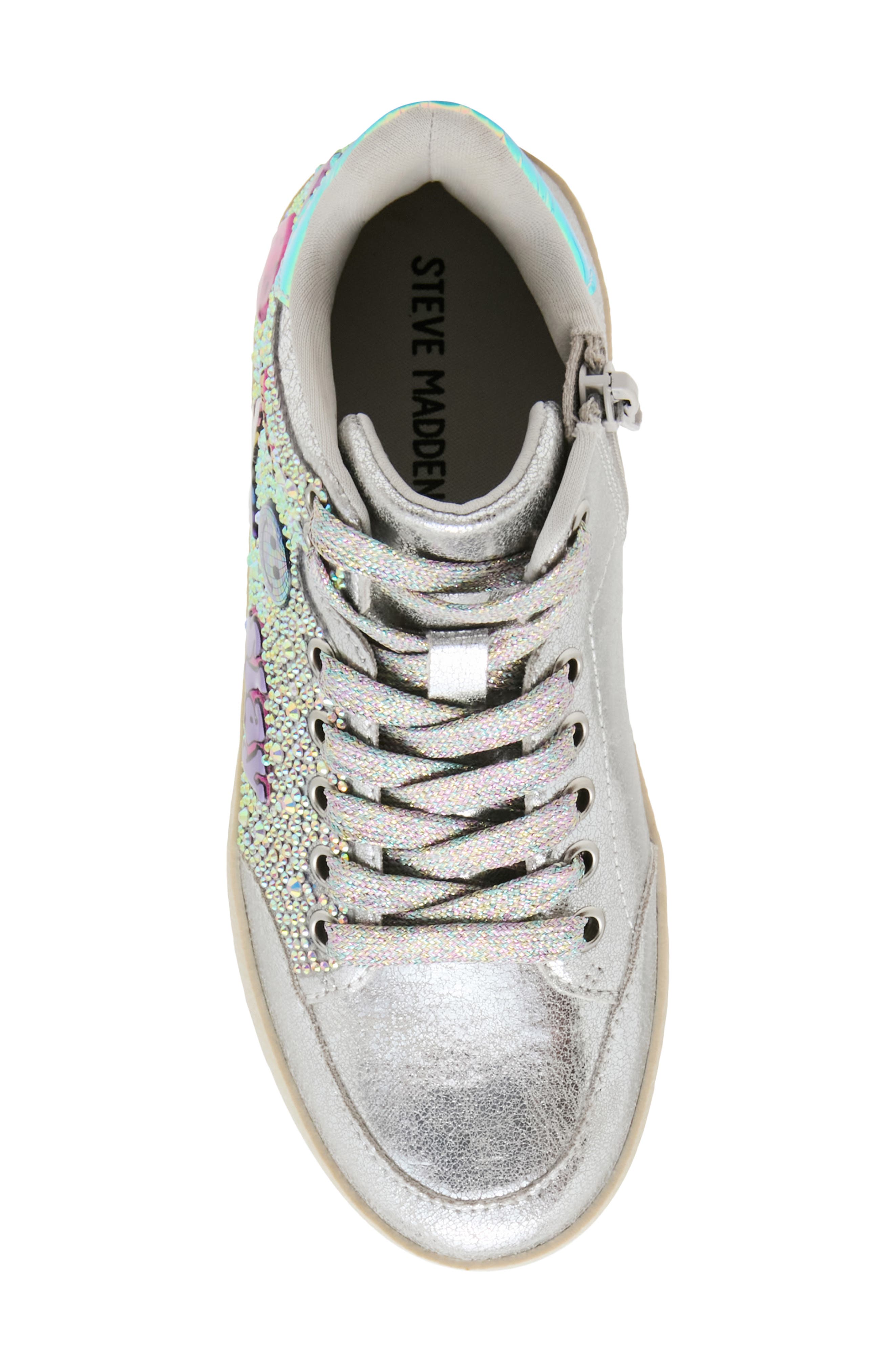 Kids' Jdelight High Top Sneaker, Alternate, color, SILVER