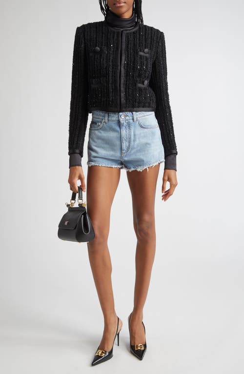 Dolce & Gabbana Sequin-embellished Tweed Jacket In Black