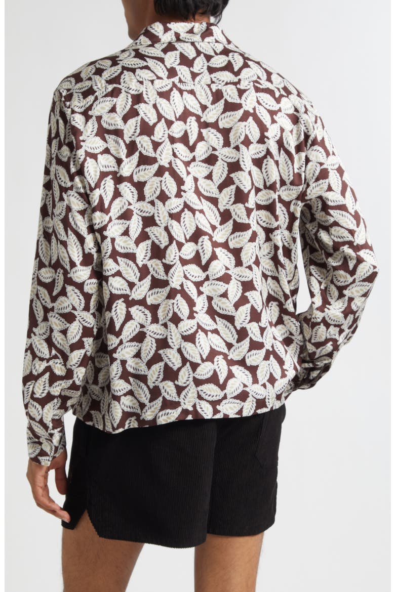 Paper Birch Print Camp Shirt, Alternate, color, BROWN WHITE