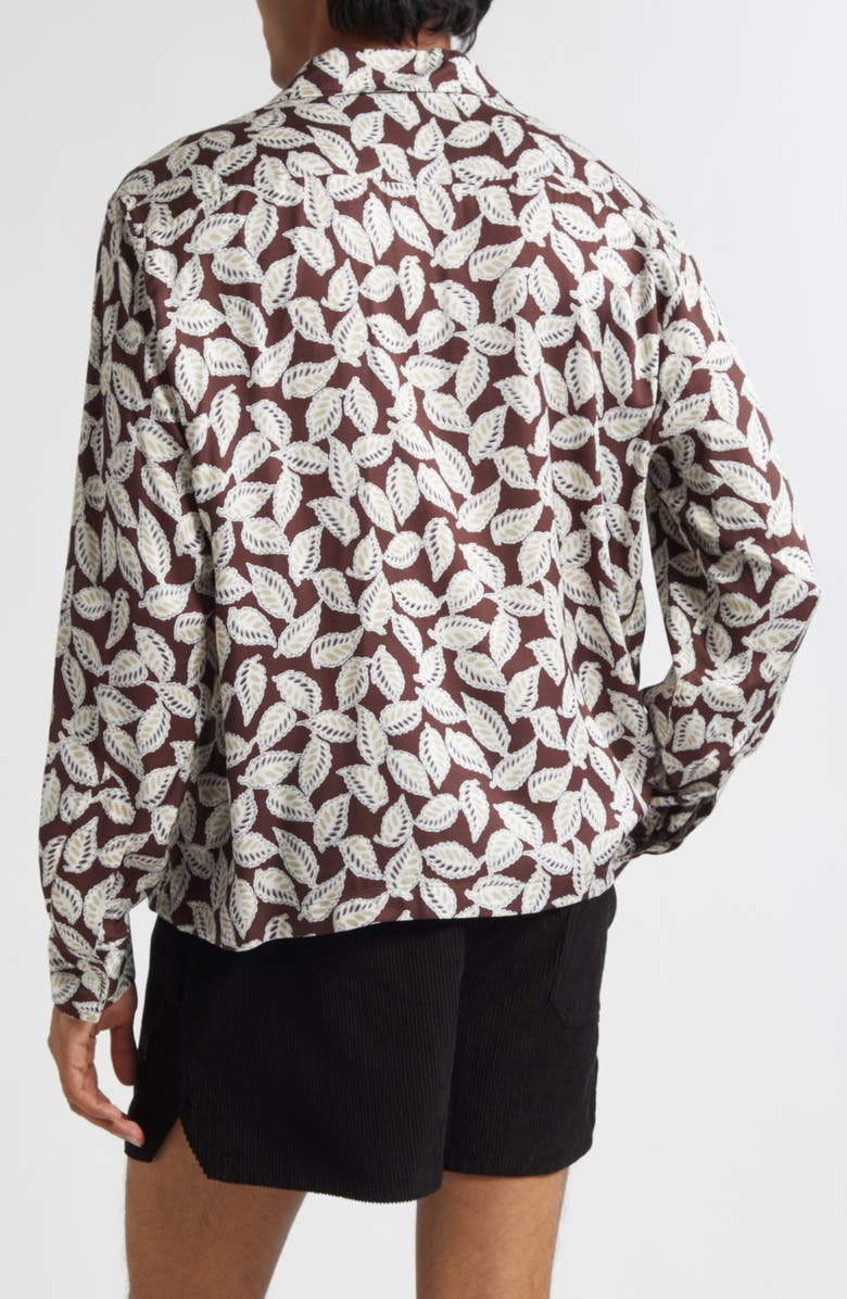 Bode Paper Birch Print Camp Shirt, Alternate, color, Brown White