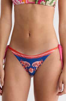 FARM Rio Floral Elegance Mixed Scarves Side Tie Bikini Bottoms