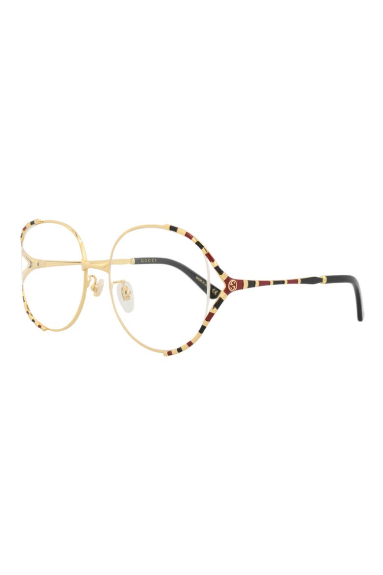 58mm Round Optical Glasses, Alternate, color, GOLD GOLD TRANSPARENT