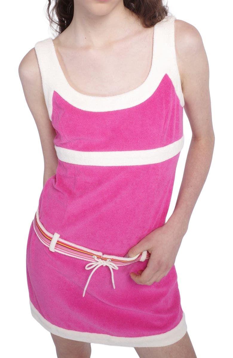 Anna Sui Cabana Terry Belted Dress, Alternate, color, Fuchsia Pink