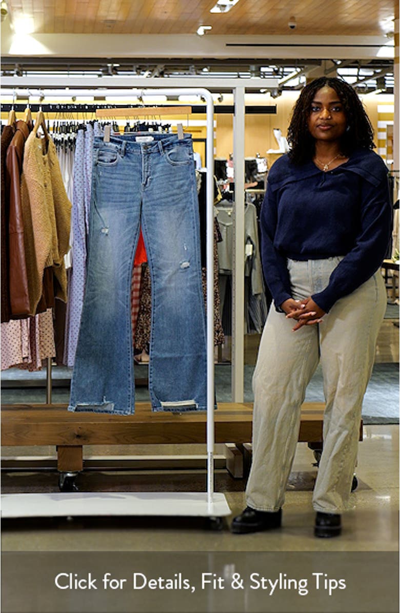 Ripped Mid Rise Step Hem Flare Jeans, sales video thumbnail