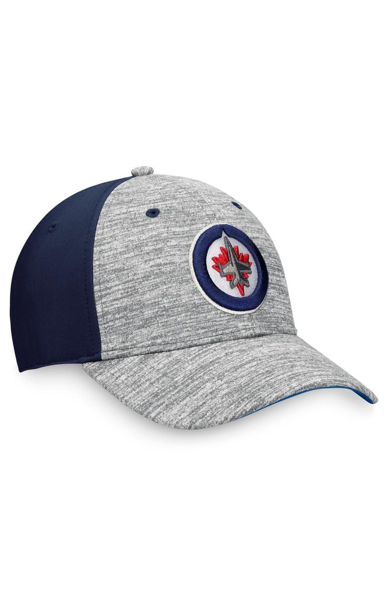 FANATICS Men's Fanatics Branded Gray/Navy Winnipeg Jets Defender Flex Hat, Alternate, color, 