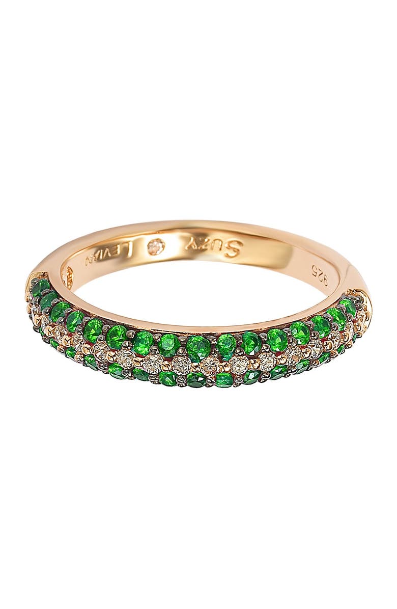 SUZY LEVIAN Rose-Tone 3-Row Pave CZ Eternity Band Ring, Alternate, color, 