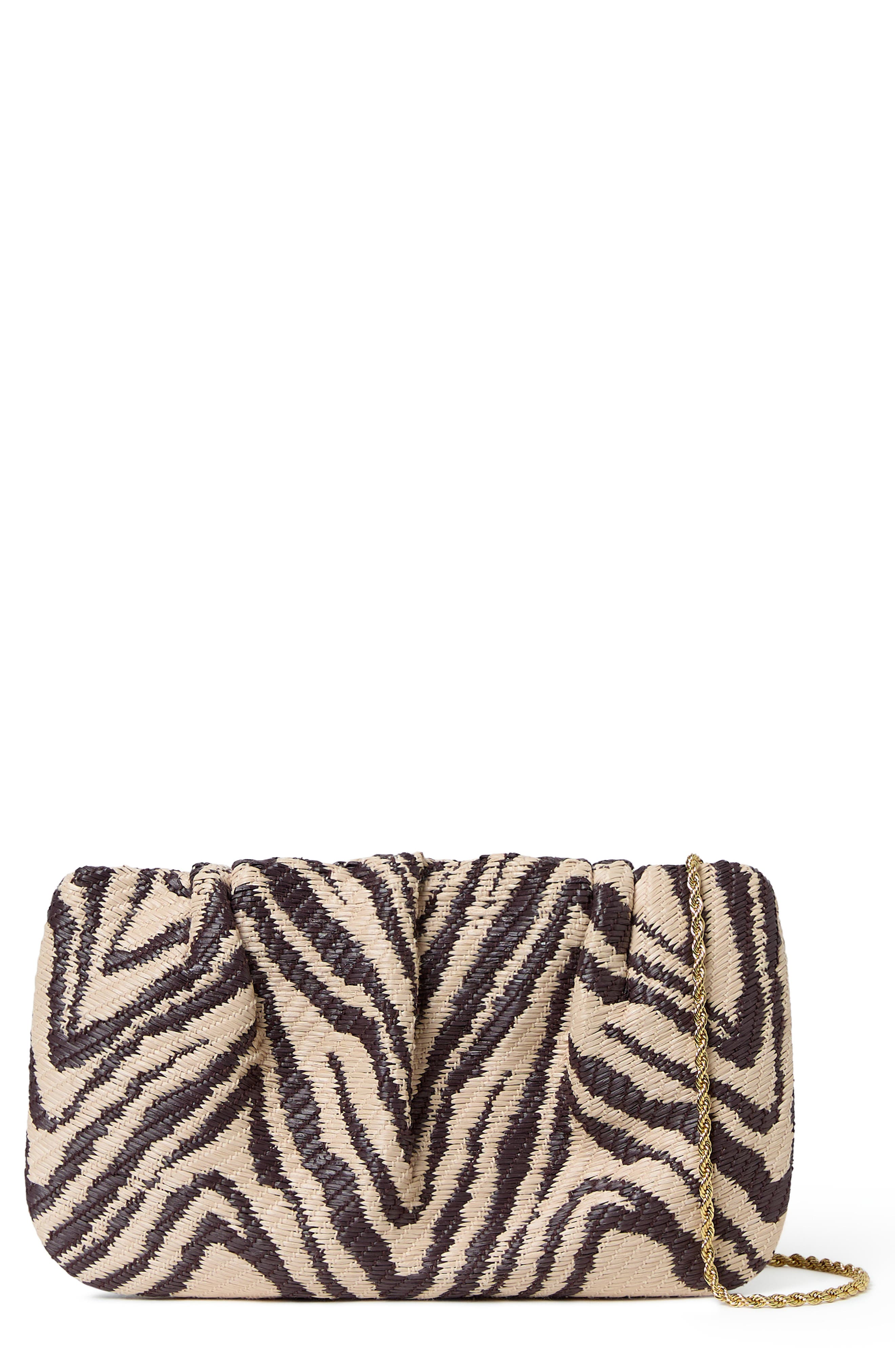 Loeffler Randall Serena Clutch, Main, color, Vintage Zebra