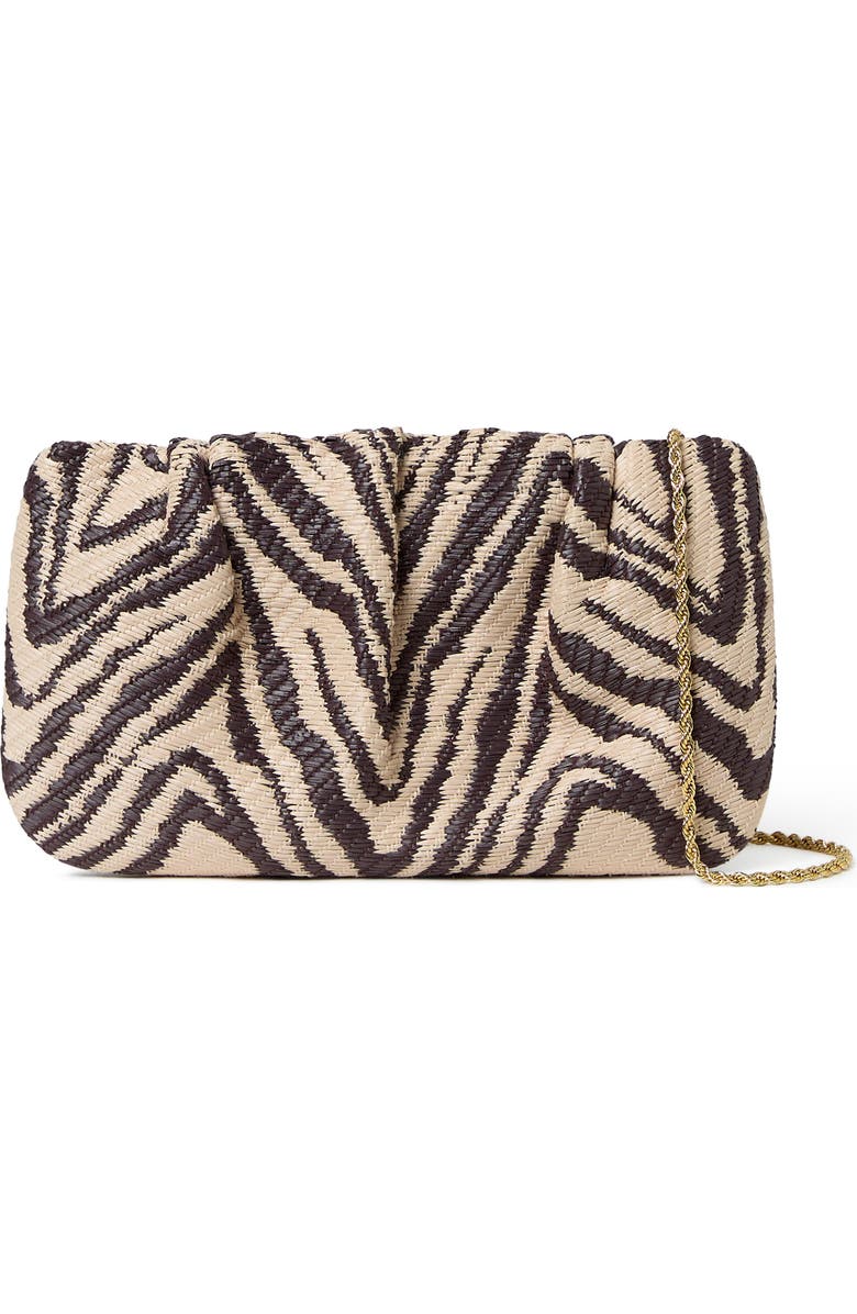 Loeffler Randall Serena Clutch, Main, color, Vintage Zebra