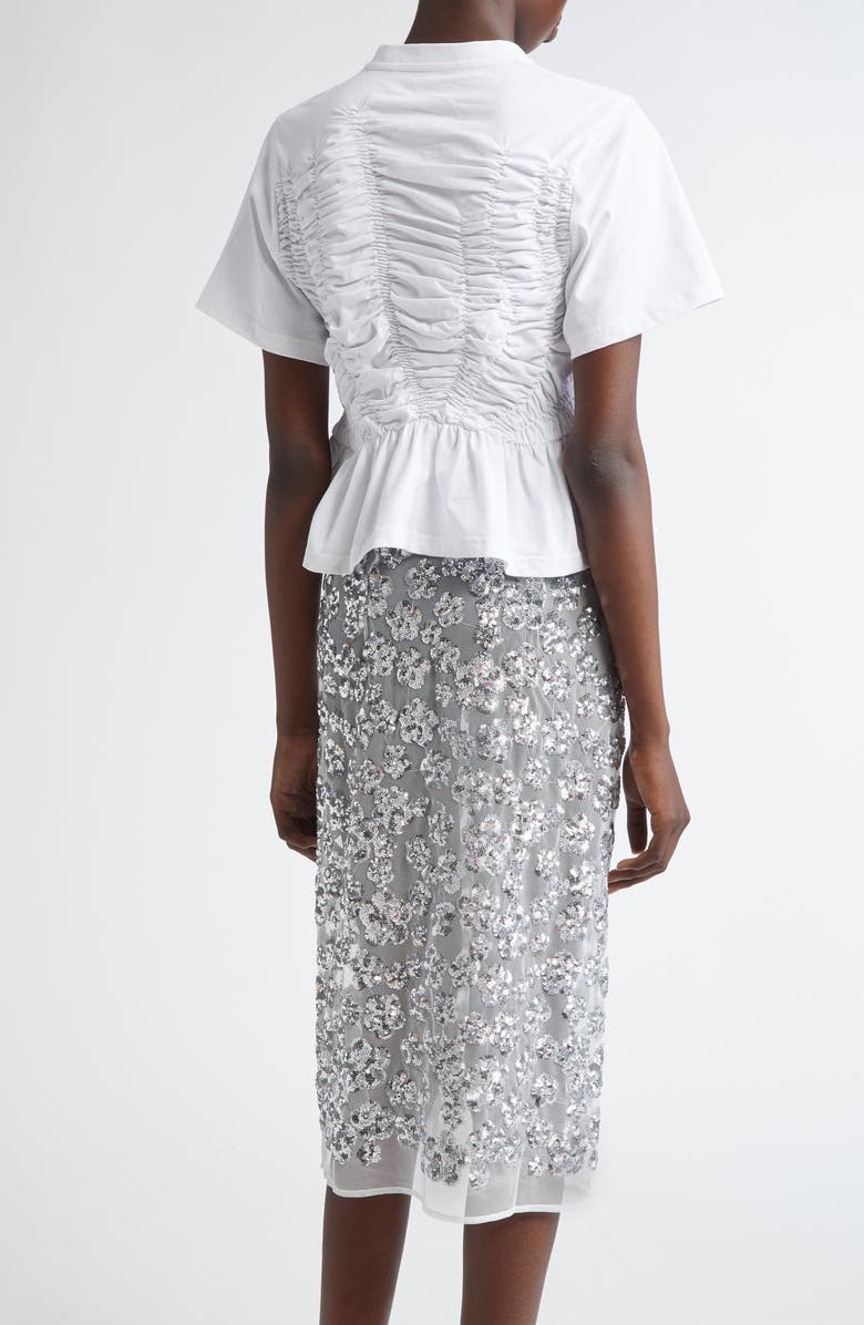 Cecilie Bahnsen Ace Smocked Jersey Peplum Top, Alternate, color,