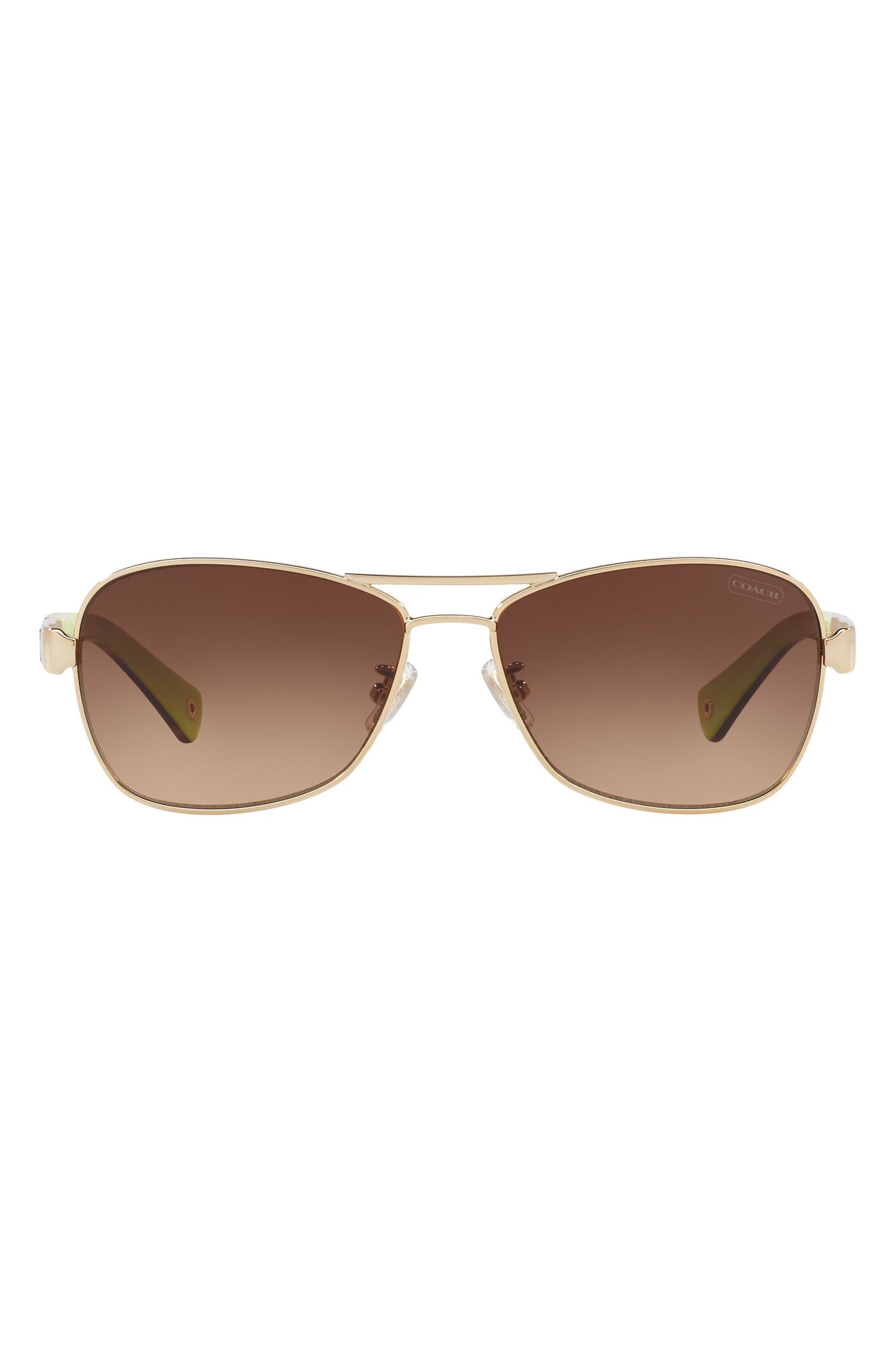 COACH Caroline 56mm Gradient Aviator Sunglasses