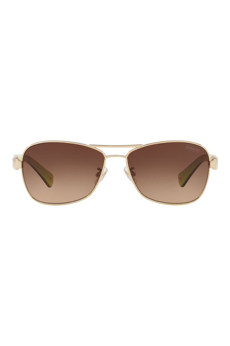 Caroline 56mm Gradient Aviator Sunglasses, Main, color, BROWN