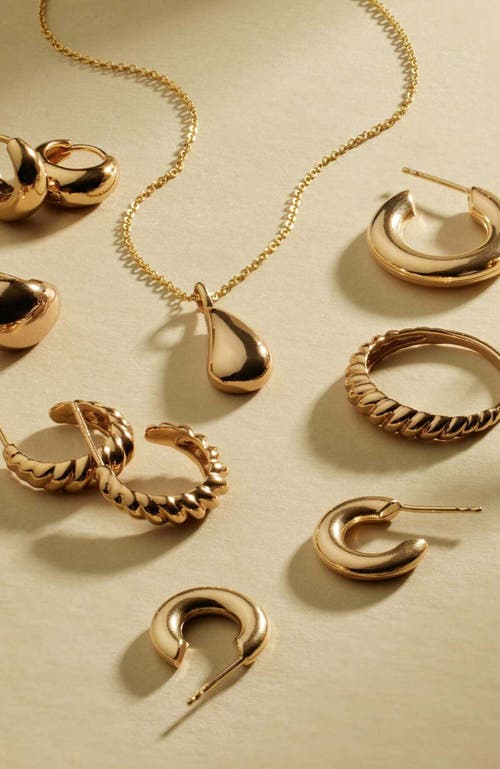 Made By Mary Gloss Croissant Hoop Earrings In Metallic