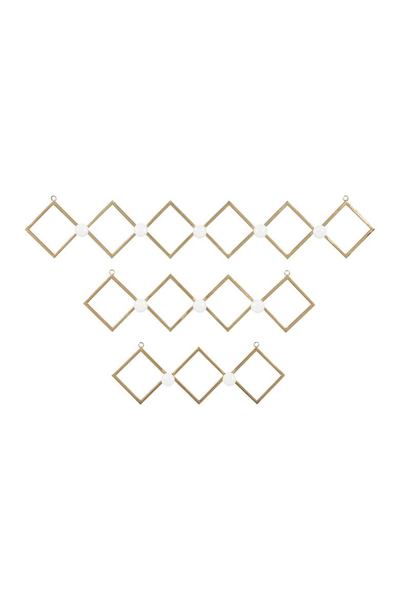 Goldtone Iron Glam Wall Hook - Set of 3, Main, color, GOLD