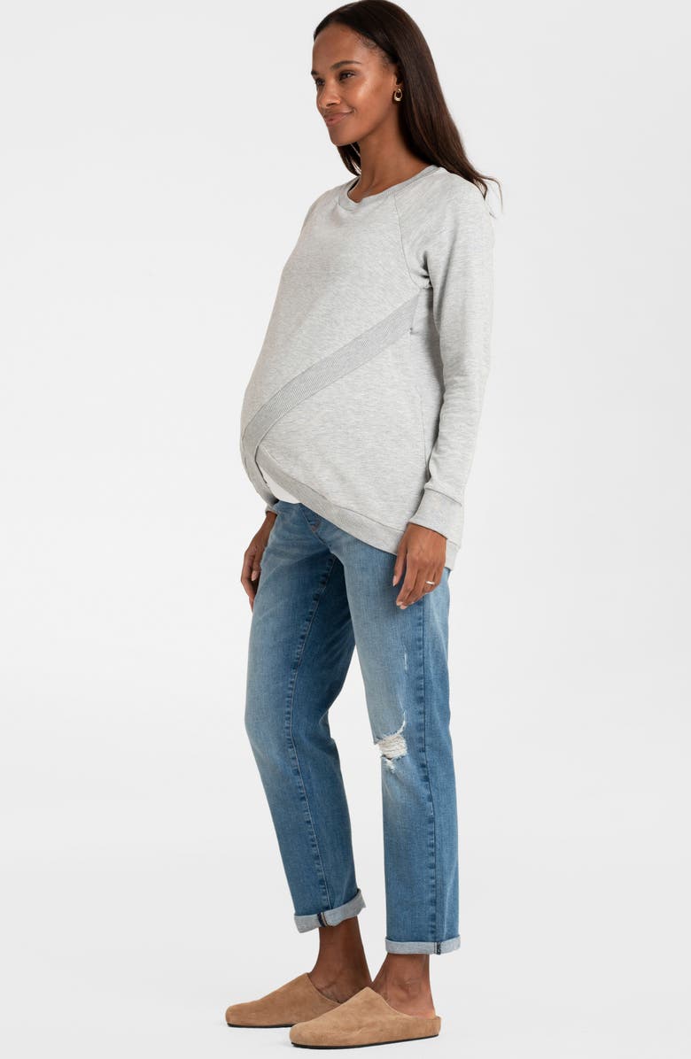Seraphine Tulip Hem Maternity/Nursing Sweatshirt, Alternate, color,