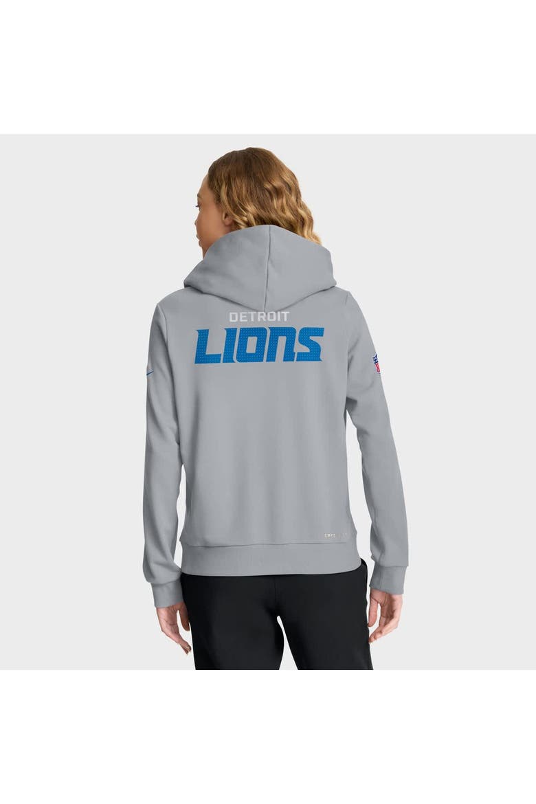 Women's Nike Gray Detroit Lions Sideline Standard Issue Initial Home Dri-FIT Hoodie, Alternate, color, Gray