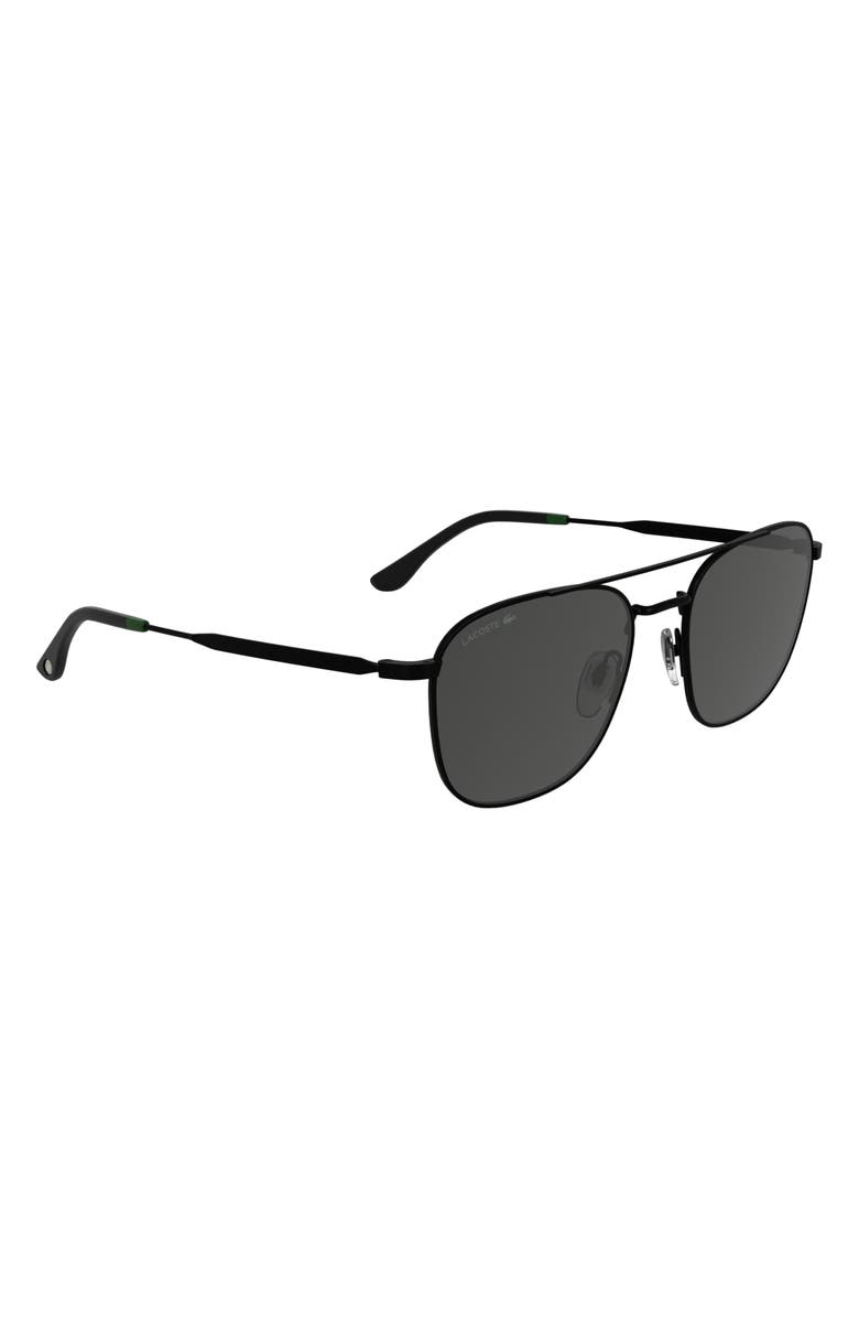 Lacoste Monogram 55mm Navigator Sunglasses, Alternate, color, Matte Black