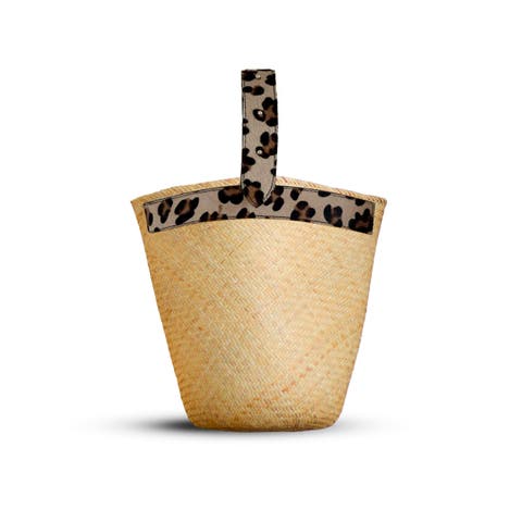 Borneo Leather and Straw Bag