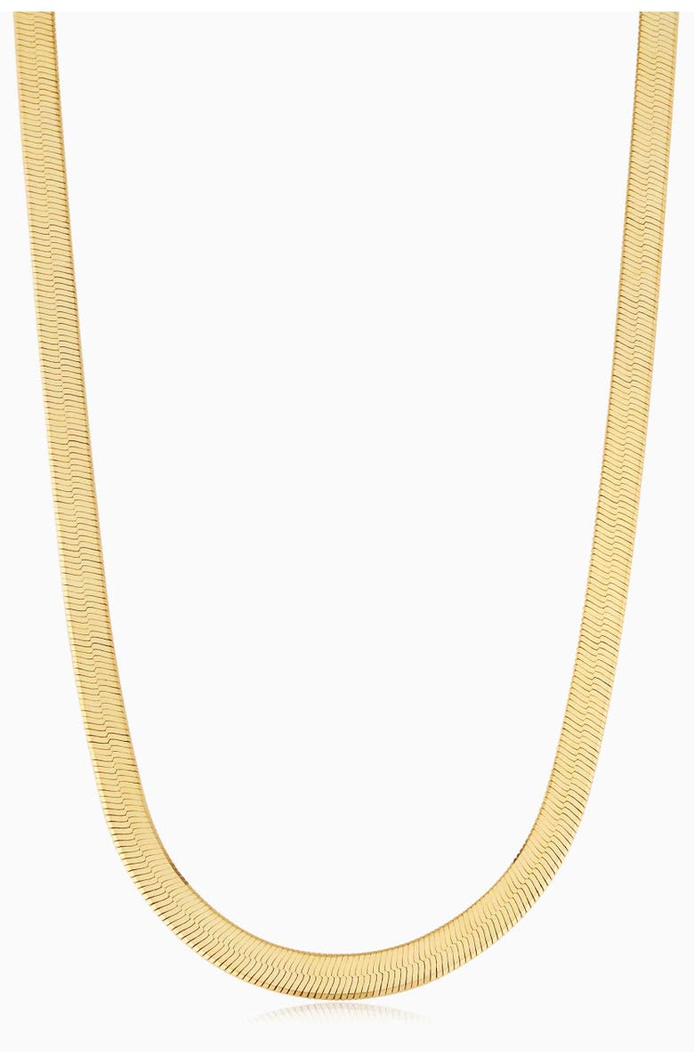 Oradina 14K Gold Park Avenue Statement Herringbone Chain, Main, color, Yellow Gold
