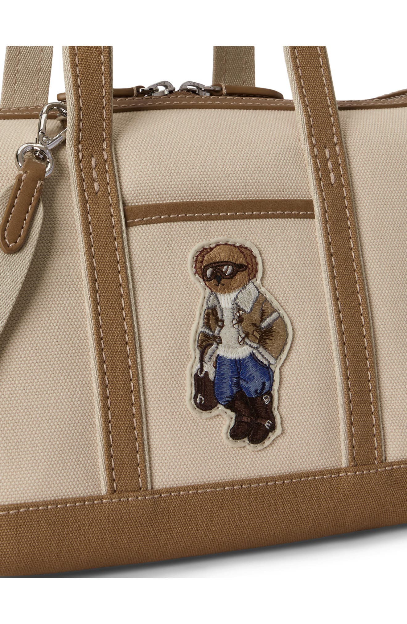 Polo Bear Mini Shopper Tote, Alternate, color, BARK TAN