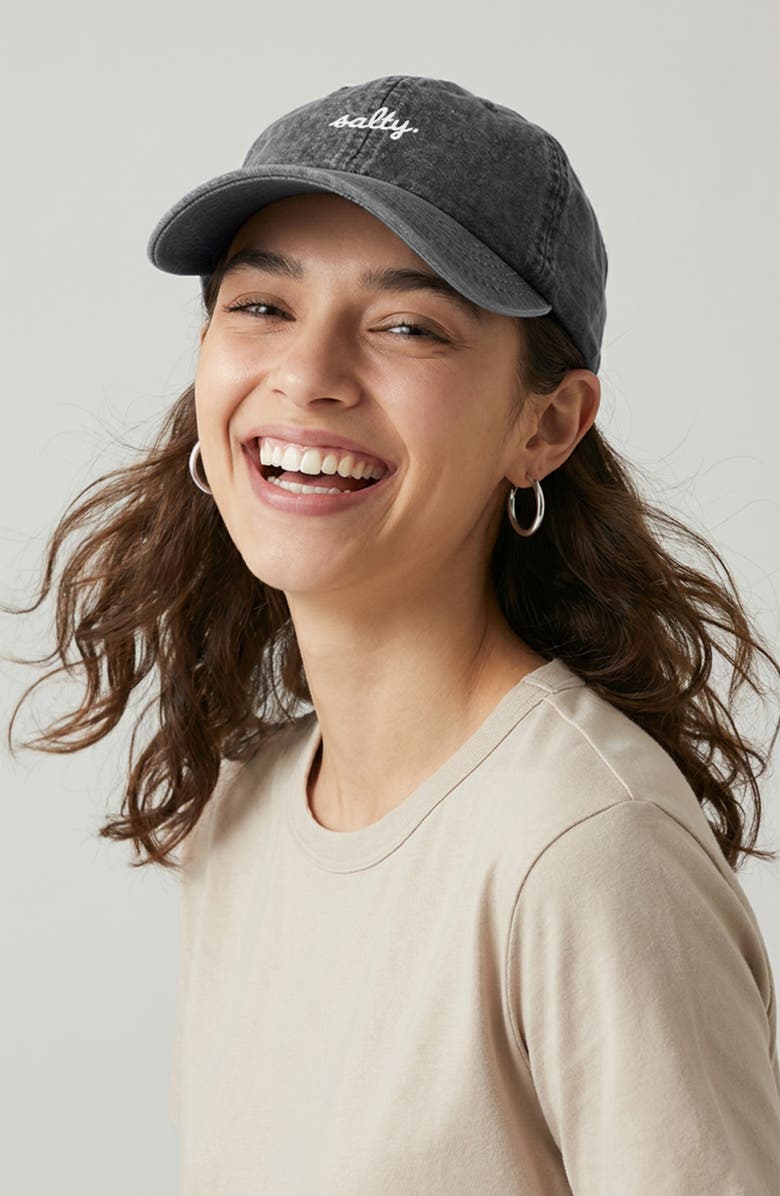 Dalix Salty Embroidered Everyday Hat, Alternate, color, Washed Black