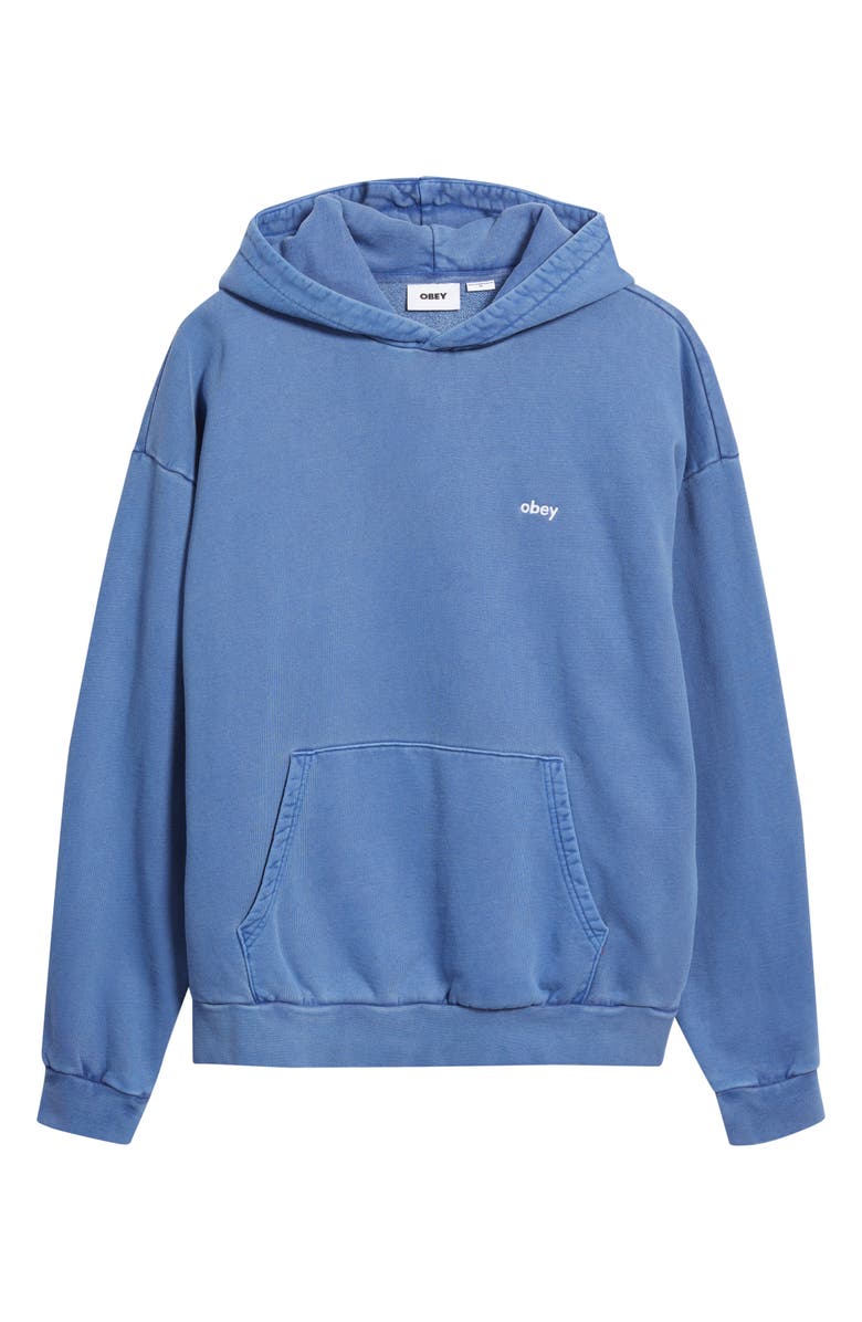 Obey Lowercase Pigment Hoodie, Alternate, color, Pigment Electric Indigo