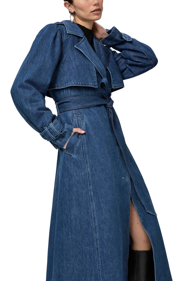 PAIGE Raina Denim Trench Coat, Alternate, color, Rylie