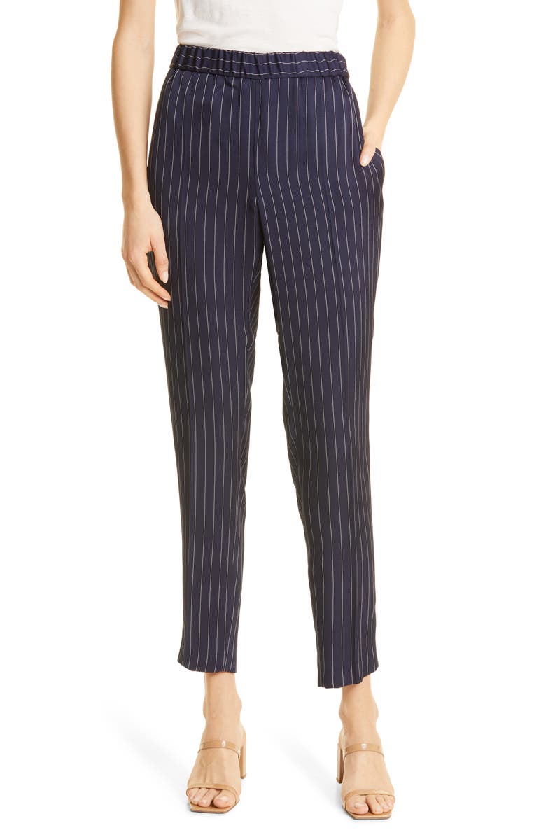 BOSS Tariyana Stripe Slim Fit Ankle Pants, Main, color,