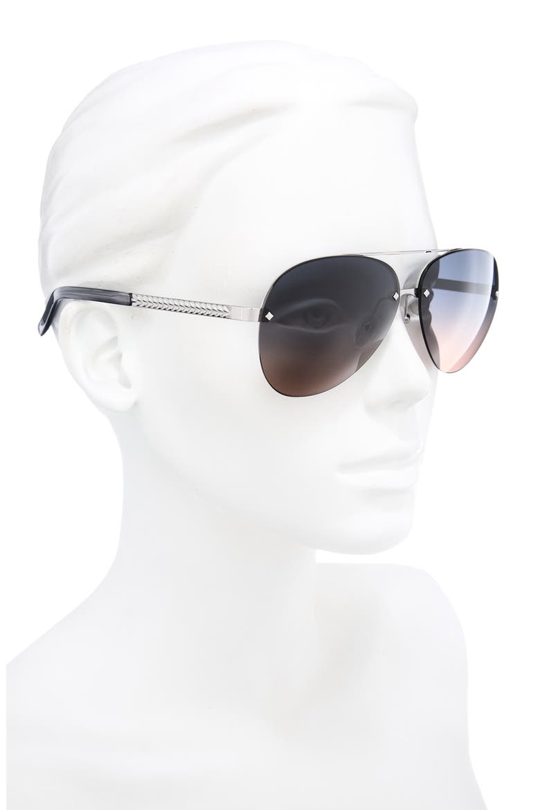63mm Pilot Sunglasses, Alternate, color, RUTHENIUM / GRADIENT BLUE