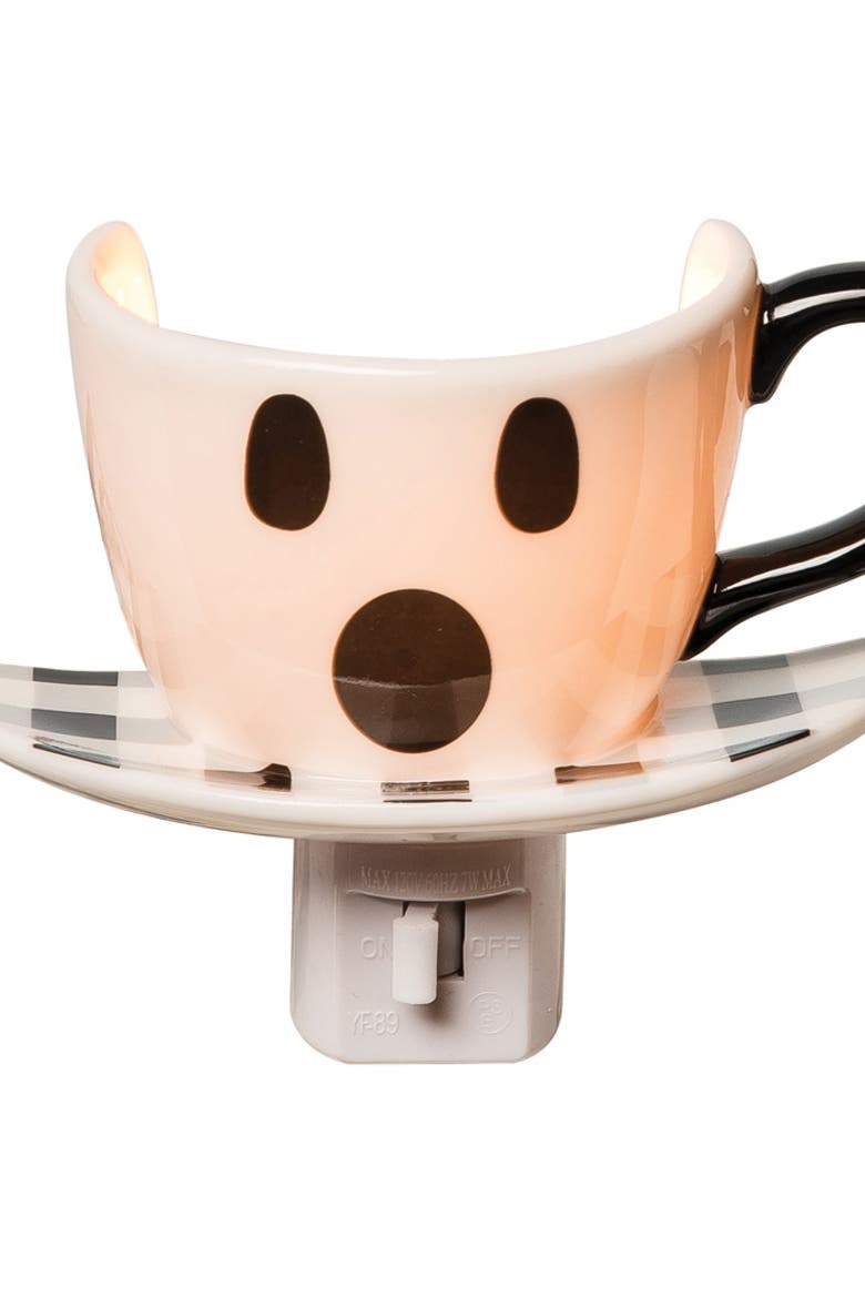 Ghost Halloween Decorative LED Ceramic Teacup Night Light, Alternate, color, White