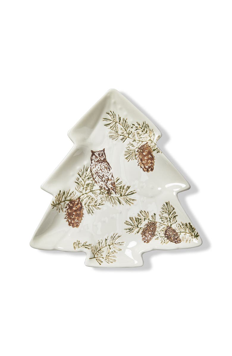tag Wilde Pine Tree Ceramic Platter for Christmas Treats, Main, color, Multicolored