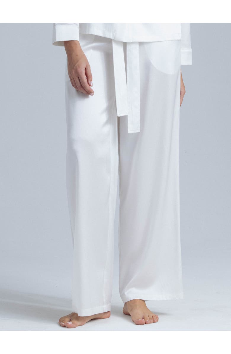 Alas Silk Pajama Pants, Main, color, Milk White
